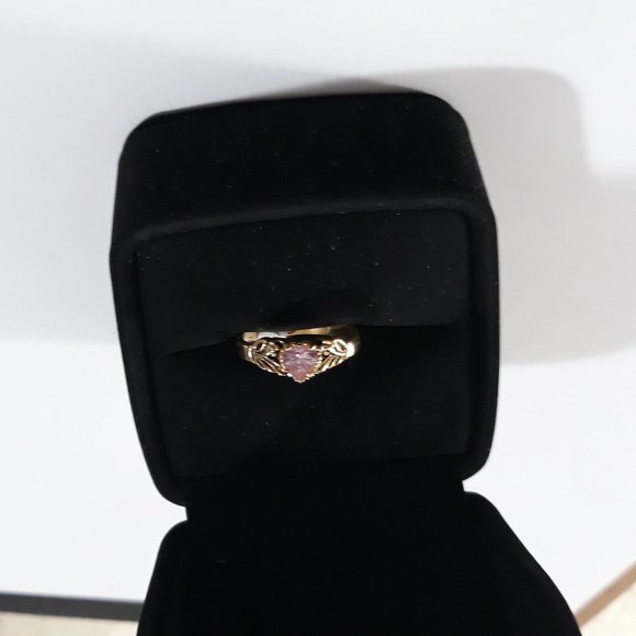 Ring  HEART PINK Sapphire My Loving Heart 18K HGE RSC COVENANT - Picture 10 of 14